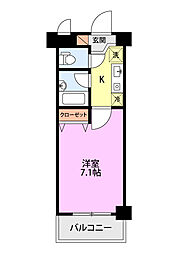 ワンノール米山A 1Kの間取図画像