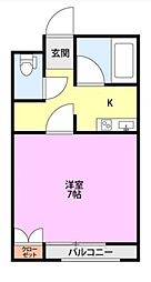 SAJA-東山公園 1Kの間取図画像