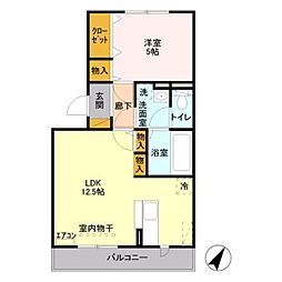 サンルーチェ 1LDKの間取図画像