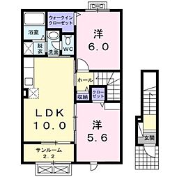 ガレット 2LDKの間取図画像