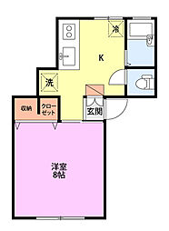 オルタンシア 1Kの間取図画像