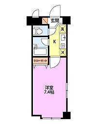 ワンノール米山A 1Kの間取図画像