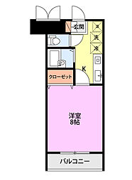 マロングリーン 1Kの間取図画像