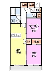 ホーリー弁天橋 1SLDKの間取図画像