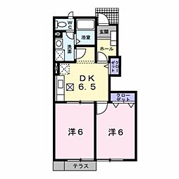 クリサンセマム 2DKの間取図画像