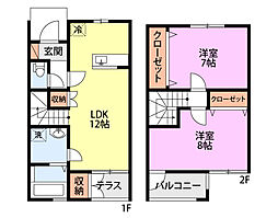 SUMONC棟 2LDKの間取図画像