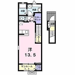 ファースト サンライズI ワンルームの間取図画像