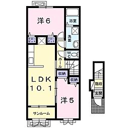 メゾン・ド・プレジールB 2LDKの間取図画像
