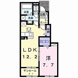 ラーゴム1 1LDKの間取図画像