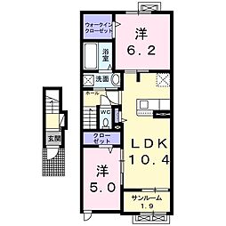 サイレント 2LDKの間取図画像