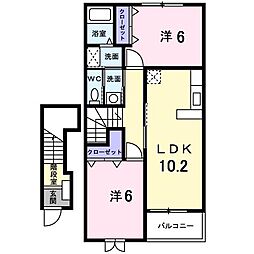 ライゼカーサA 2LDKの間取図画像