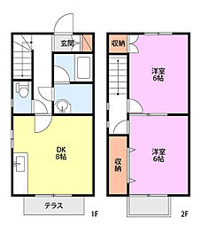 ラフィーネ吉川1 2DKの間取図画像