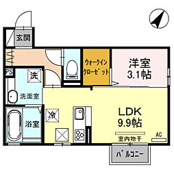 マリオン4 1LDKの間取図画像