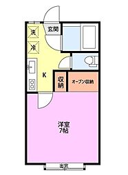 フィールド 1Kの間取図画像