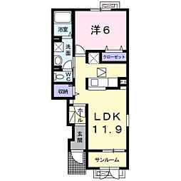 イスカンダル2 1LDKの間取図画像