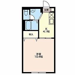 ディアコート99 1Kの間取図画像