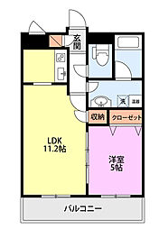 レガーロ旭町 1LDKの間取図画像