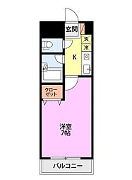 ウォーターフロント礎町 1Kの間取図画像