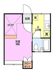 プラチナステージ 1Kの間取図画像