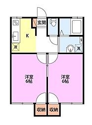 コーポ新大 2Kの間取図画像
