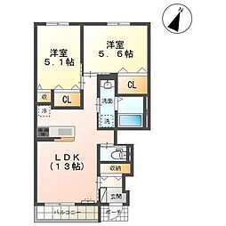 間取図画像 2LDK