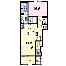 ソル・サリエンテ 1LDKの間取図画像
