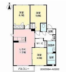 アンビションB 3LDKの間取図画像