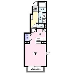 サンフラワーA 1Kの間取図画像