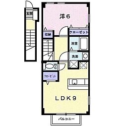ラフィーネITO六番館 1LDKの間取図画像