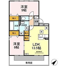 リビングタウン弥生ヶ丘F 2LDKの間取図画像