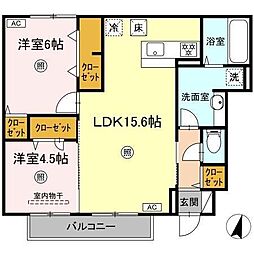 エミネント・グラン 2LDKの間取図画像