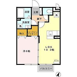 グランシャリオ壱番館 1LDKの間取図画像