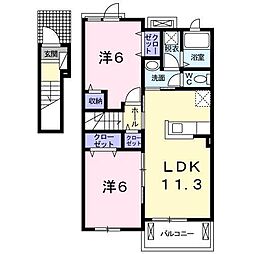 メルメゾンディデアル 2LDKの間取図画像