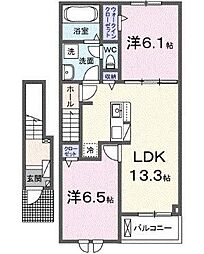 フレアルーチェ 吉野ヶ里VII 2LDKの間取図画像