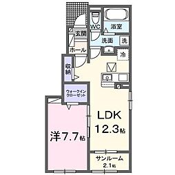 ハピネスIII 1LDKの間取図画像
