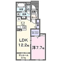 ハピネスV 1LDKの間取図画像