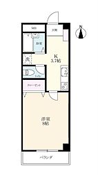 オプティームヒノクマ 1Kの間取図画像