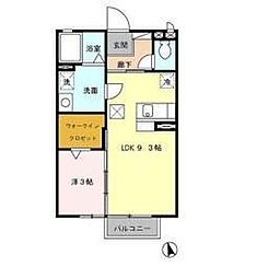 マ・メゾンB 1LDKの間取図画像