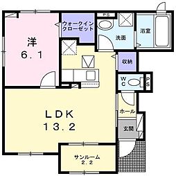 ミミエデン吉野ヶ里 1LDKの間取図画像