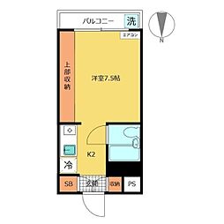 ユースフル下落合 1Kの間取図画像