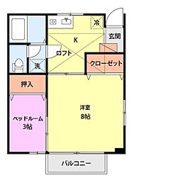 シャトー光華 1SKの間取図画像