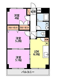 ハイツ船木 3DKの間取図画像