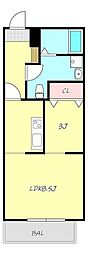 メリディアン川平伍番館 1LDKの間取図画像