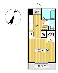 レコルテ90 1Kの間取図画像