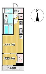 JR仙山線 東照宮駅 徒歩13分の賃貸アパート 2階1LDKの間取り