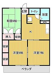 コーポ蜂屋 3DKの間取図画像