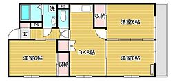 ポルトフィーノ幸町 3DKの間取図画像