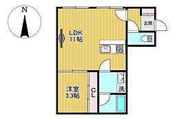 Verdure 1LDKの間取図画像