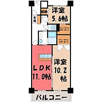 栃木県宇都宮市西川田本町4丁目（賃貸マンション2LDK・7階・63.36㎡） その2