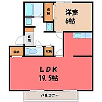 サンガーデンエスポワール B  ｜ 栃木県塩谷郡高根沢町大字宝積寺（賃貸アパート1LDK・2階・60.35㎡） その2